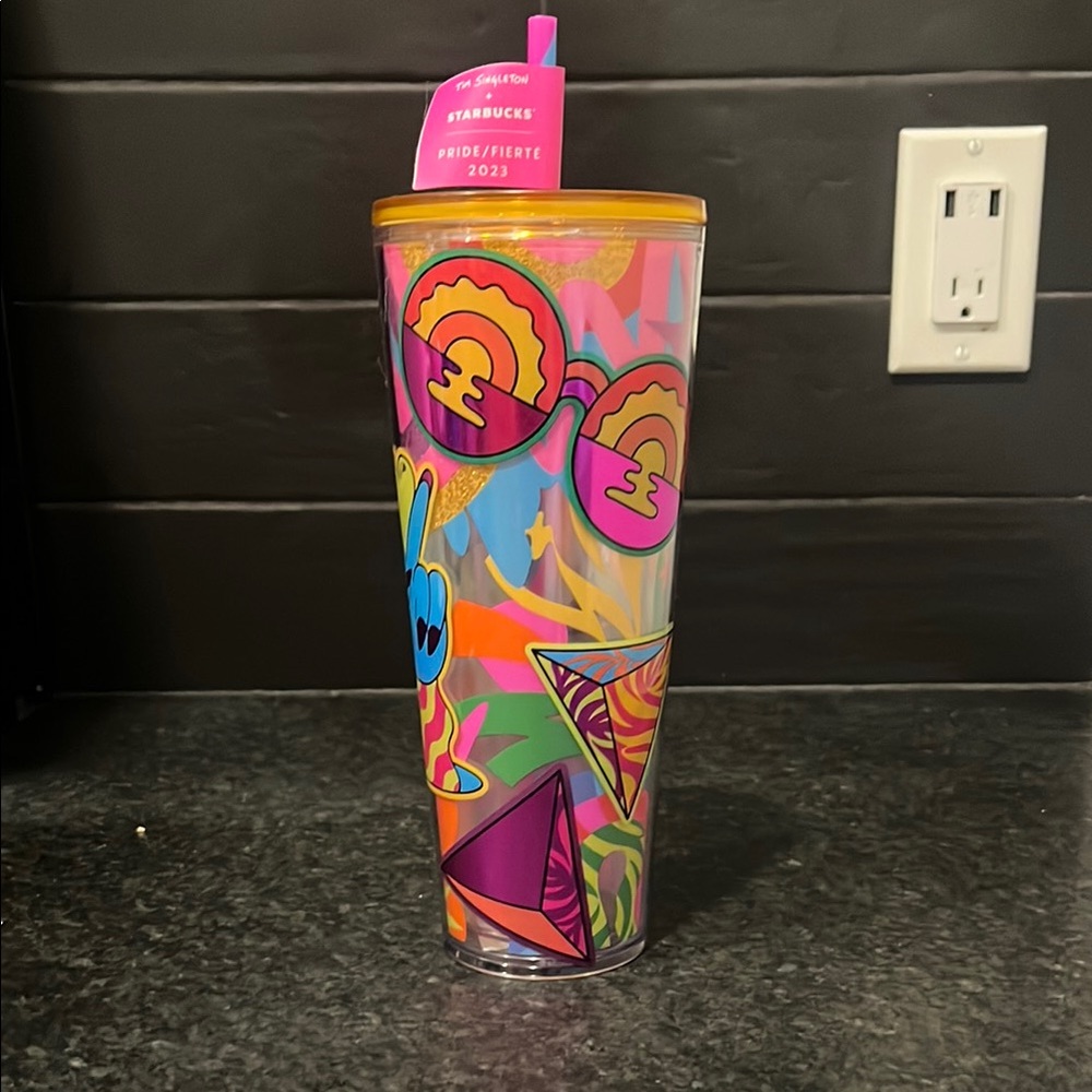 Starbucks Colorful Pride Tumbler with Pink and Yellow